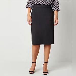 Liz Claiborne Womens Mid Rise Pencil Skirt - Charcoal Heather Gray